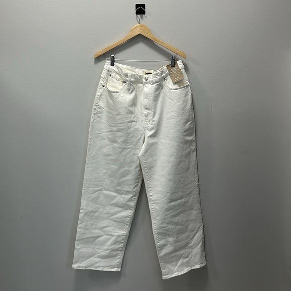 NWT! Madewell Perfect Tall Vintage Wide-Leg Crop Jean 33 tall in Tile White. - Picture 2 of 7